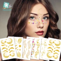 6pcs flash face eyes star moon tattoos brand glitter fashionable freckle dot butterfly temporary tattoos face art tattoos