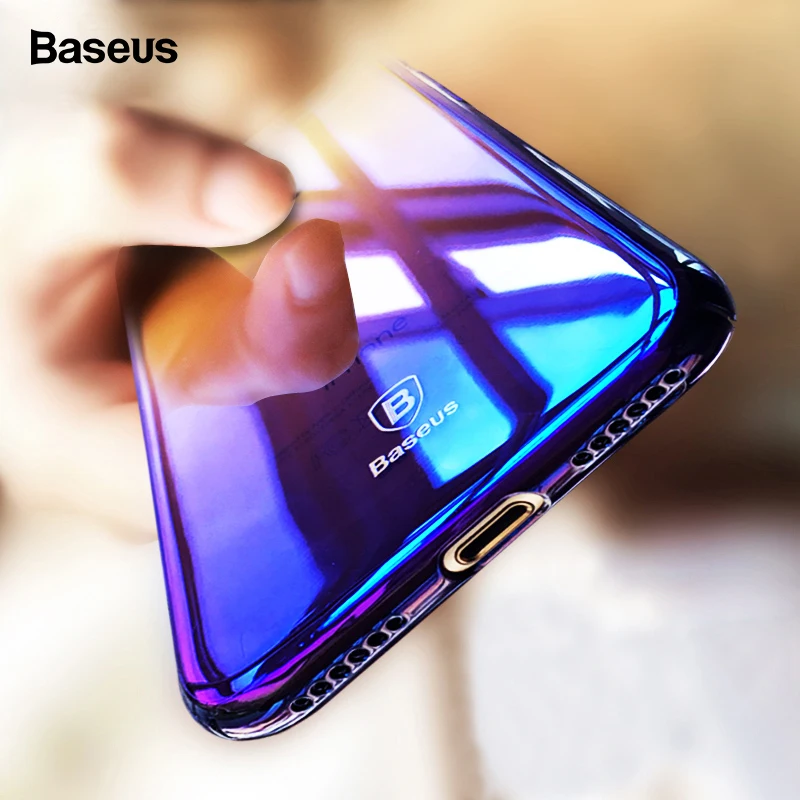 Чехол для телефона Baseus для iPhone X, 8, 7, 6, 6 s, s Plus, ультра тонкий градиентный жесткий чехол из поликарбоната для iPhone 8 Plus, 7 Plus, 6 Plus, Coque Fundas