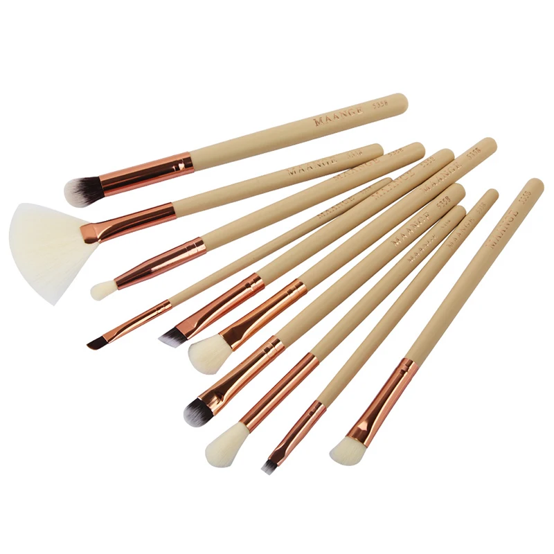 10 шт Профессиональный набор нейлоновых волосяных кистей для макияжа Набор