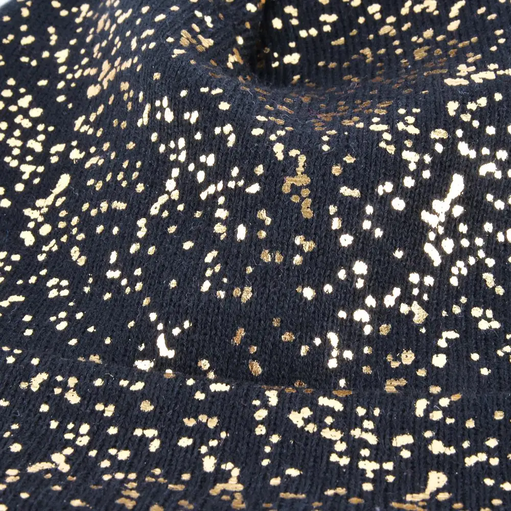 Женские вязаные шапочки TQMSMY зимние шапки для женщин золотистые блестящие с