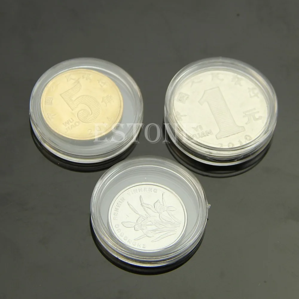 10 шт. прозрачные круглые Чехлы для монет капсулы хранения пластиковые 23 мм|capsule