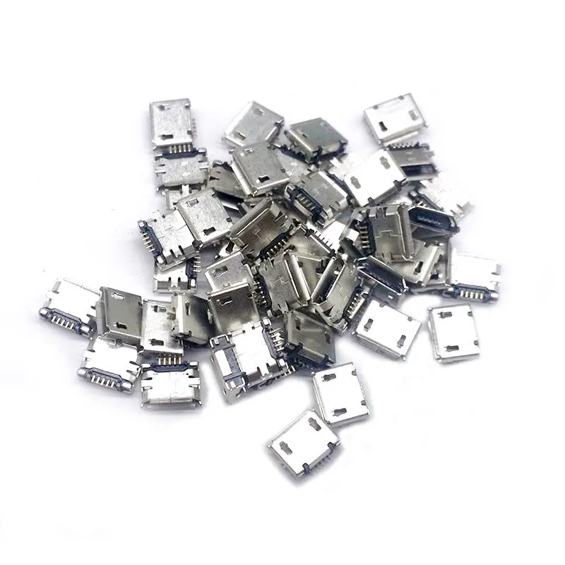 30 шт./лот 5 Pin Type B SMT Micro USB гнездовой разъем Плоский порт штепсельная вилка Sockect