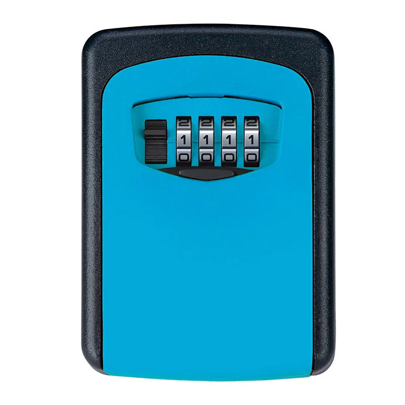 Blue Настенное крепление для хранения ключей Коробка Организатор безопасности ключ дверной замок с 4 цифры по ценам от производителя Комбинации пароль цинковый сплав секрет - Цвет: Blue