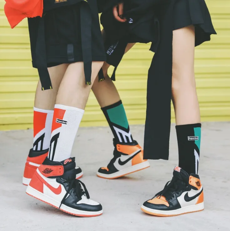 Tide bran длинные носки Harajuku Личность милый хип хоп пара sox удобные уличная хлопковые