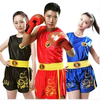 adult and child wushu clothing sets boxing suit muay thai mma vestshorts fighting training competition suit kung fu uniform