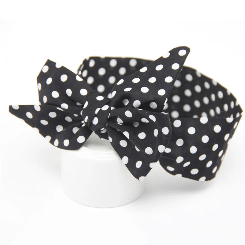 Cinta de punto de lunares para ni&ntilde;a, turbante para ni&ntilde;a, banda para el pelo para beb&eacute;, diademas el&aacute;sticas, accesorios para el cabello-4