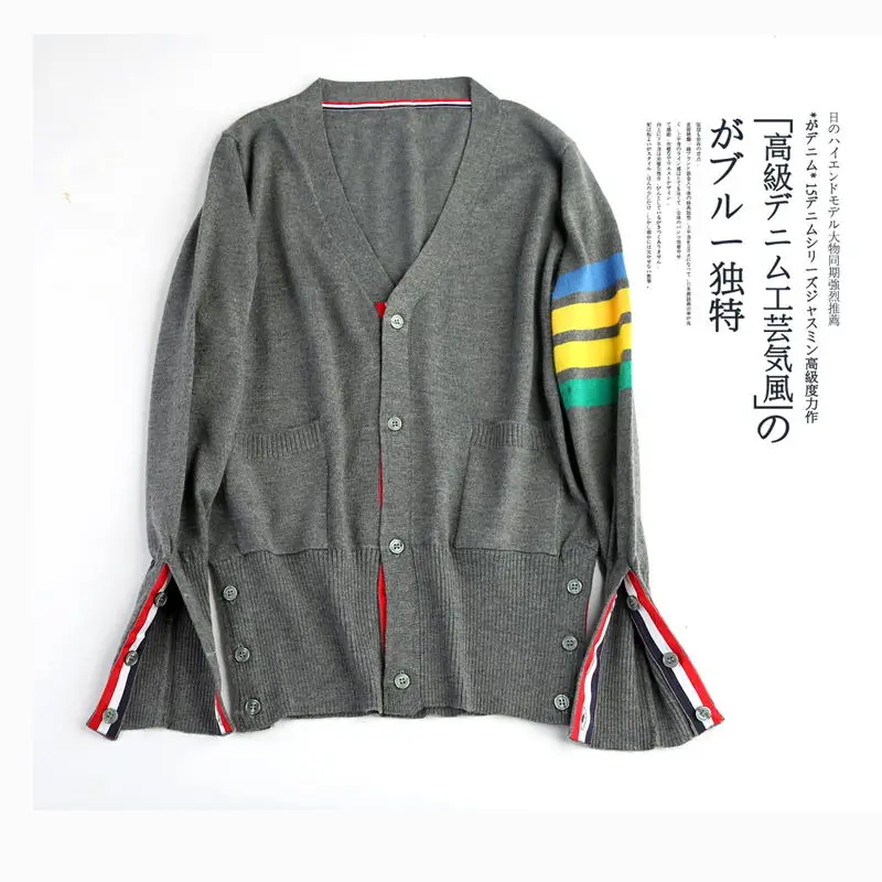 Hot-selling long-sleeved sweetheart cashmere sweater TB style Couple-style cardigan new knitted women and men |