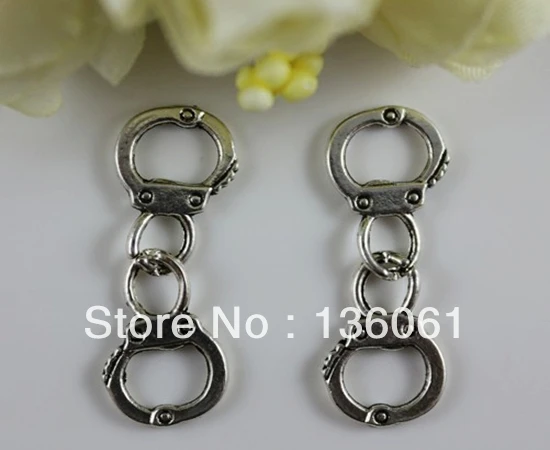 Vintage Silvers Police Handcuffs Charms Pendants For Jewelry Making Findings Bracelets Accessories DIY Gifts 10PCS Z2447 | Украшения и