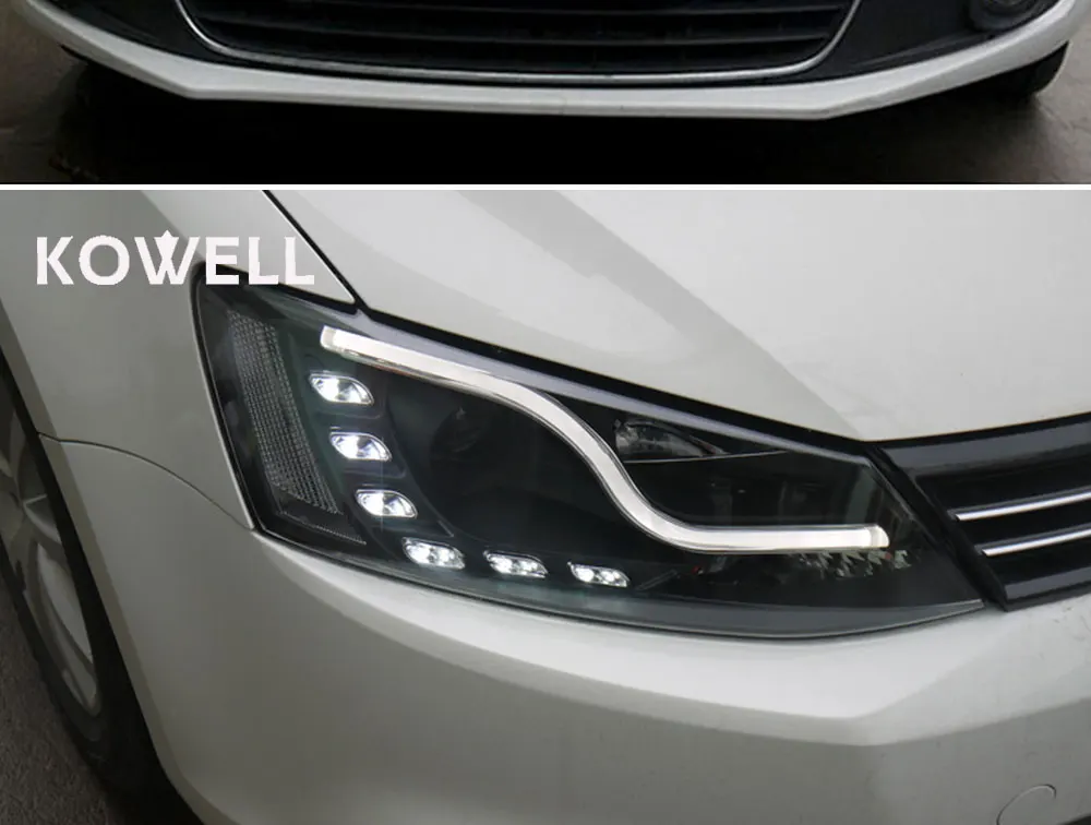 KOWELL автомобильный Стайлинг или VW JETTA MK6 фары светодиодный 2011- фары ангельские глазки DRL Биксеноновые линзы HID автомобильные аксессуары