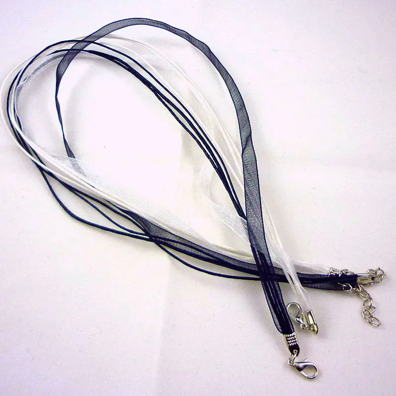 100 шт. разноцветная атласная лента шнур ожерелье цепочки ремешок 18 дюймов оптовая