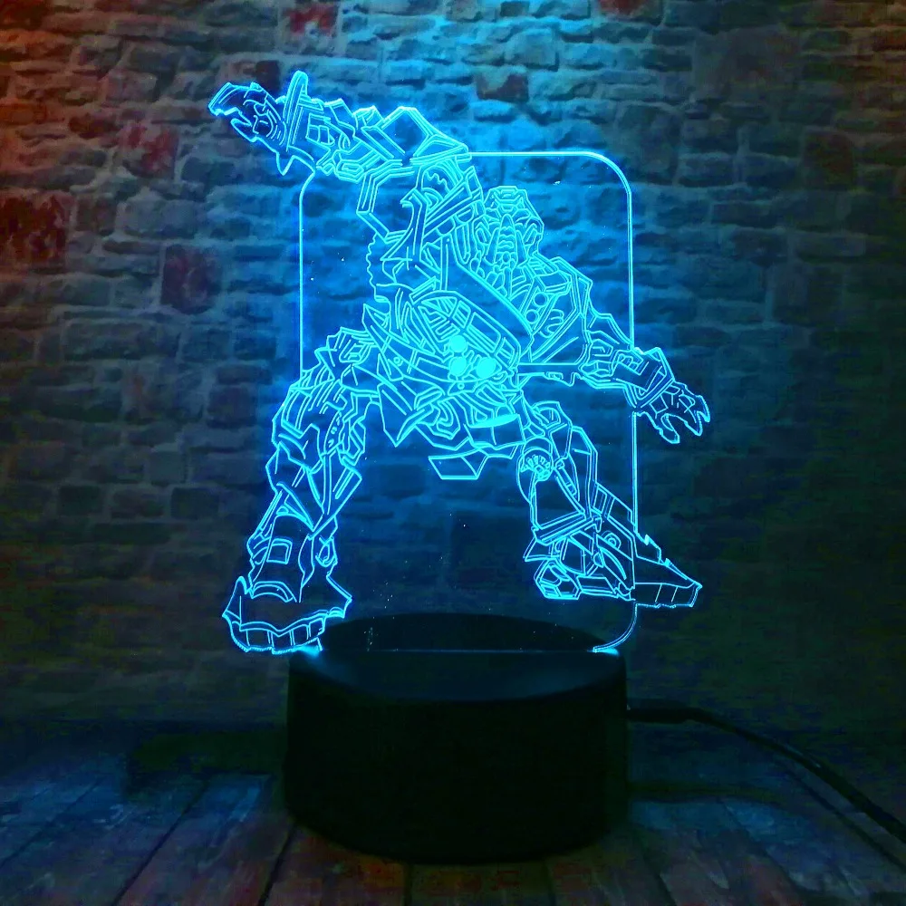 Красочные трансформаторные Автоботы Шмель 3D Робот Оптимус настроение лампа