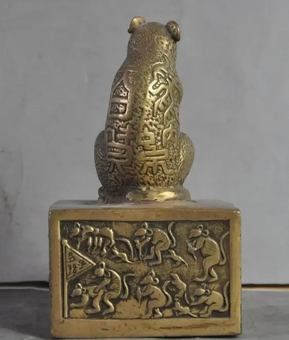 Старый Китай бронзовая фигурка периода династии Капустная крыса мышей богатство