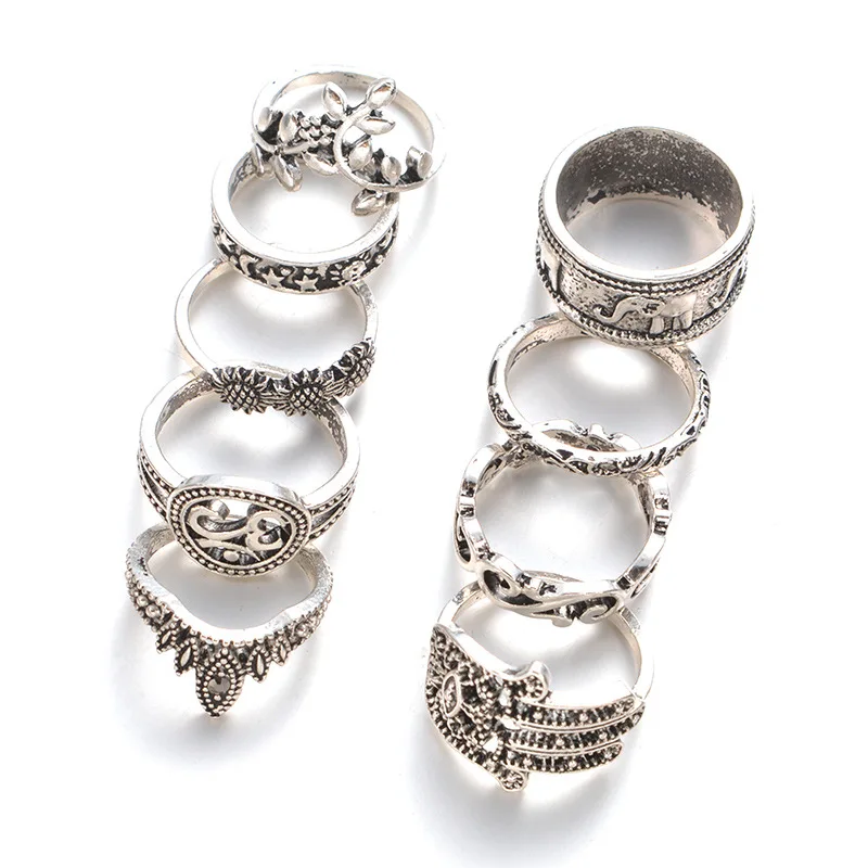 Комплект колец женских 9 шт./компл. Фатима Винтажные Ювелирные украшения