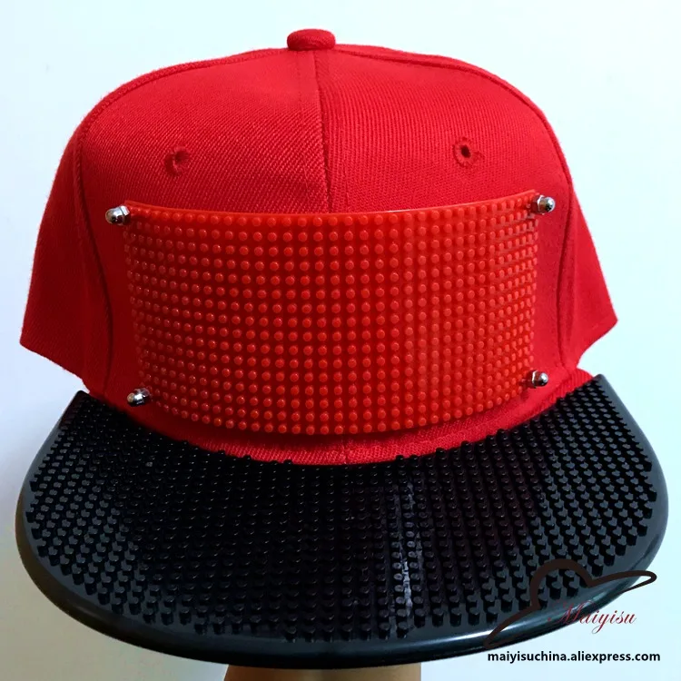 Кирпич зубчатая пластина настроить Snapback DIY логотип игрушечные строительные блоки козырьки на заказ шляпа Открытый Хип-хоп бейсболка - Цвет: screw cap no bricks