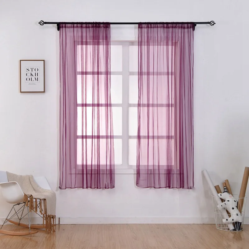 white Window Curtains Screening Solid Door Drape Panel Sheer Tulle For Living Room European and American style | Дом и сад