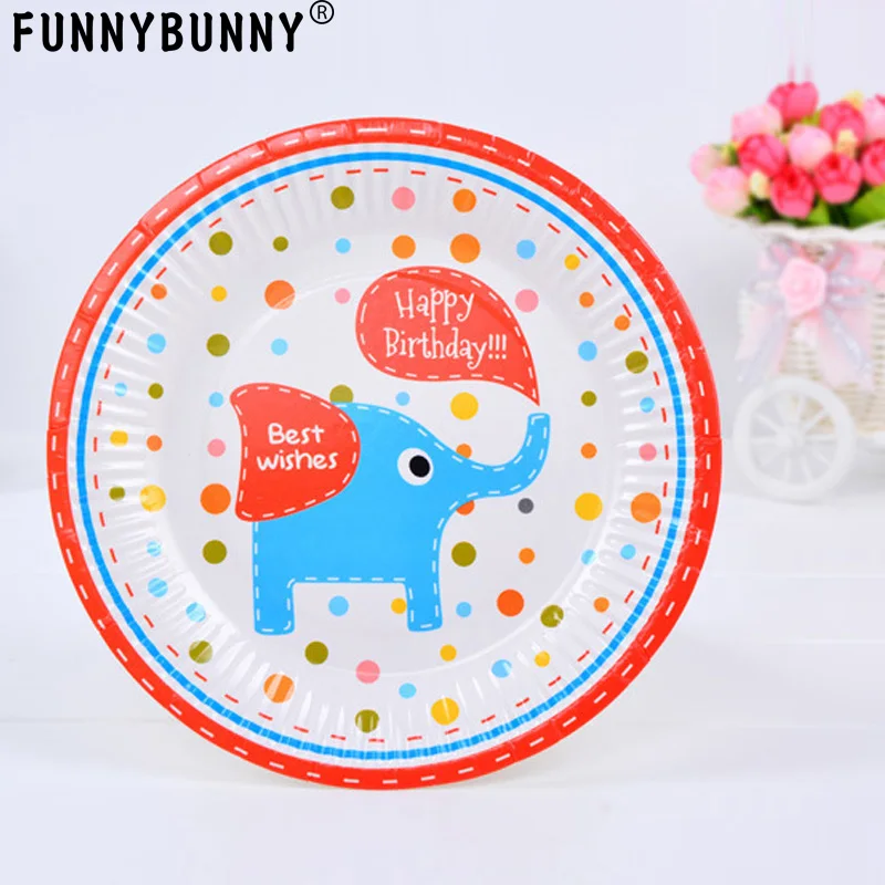 FUNNYBUNNY Sweet Girl 6 шт. с днем рождения для вечеринки радуги и розового цвета круглые