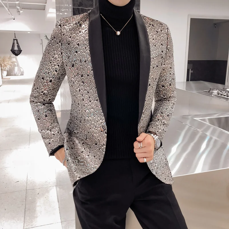 5XL роскошные пиджаки Masculino Slim Fit Сценические костюмы для певцов плюс Размеры