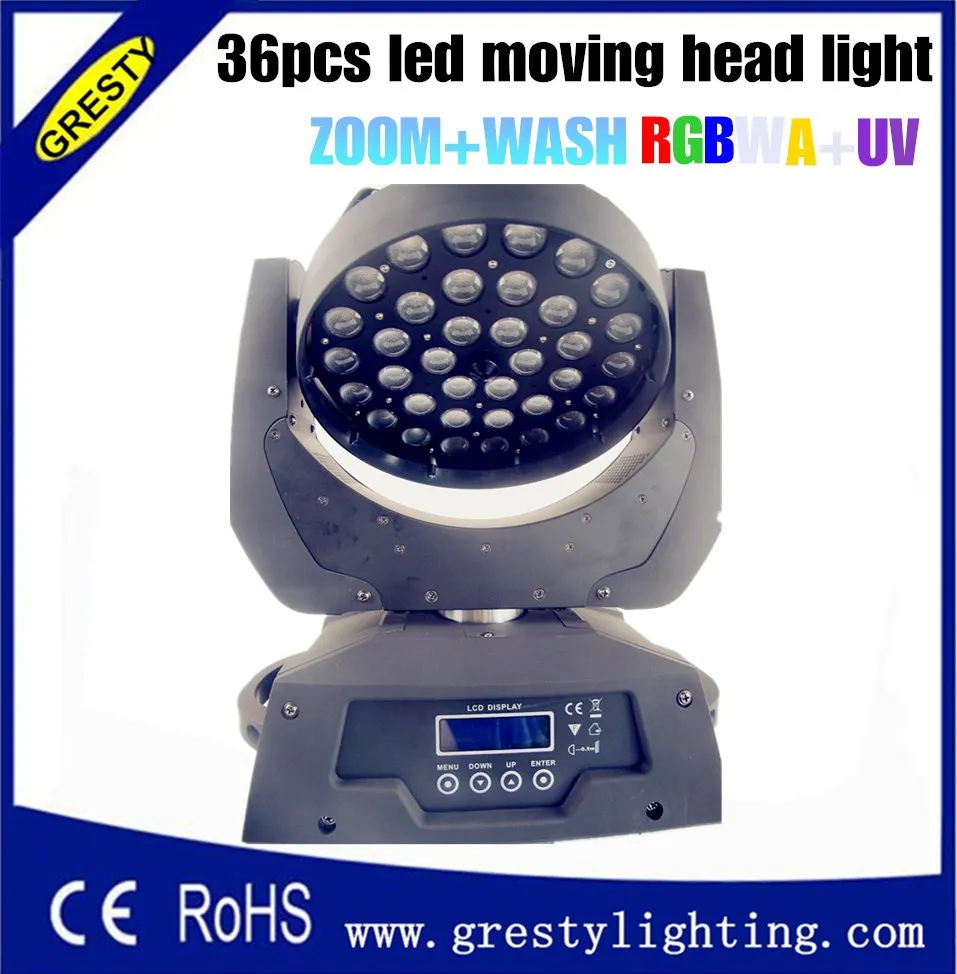 Подвижный головной светильник 36*18 Вт RGBWY УФ 6 в 1 zoom СВЕТОДИОДНЫЙ для dj сцены|beam moving