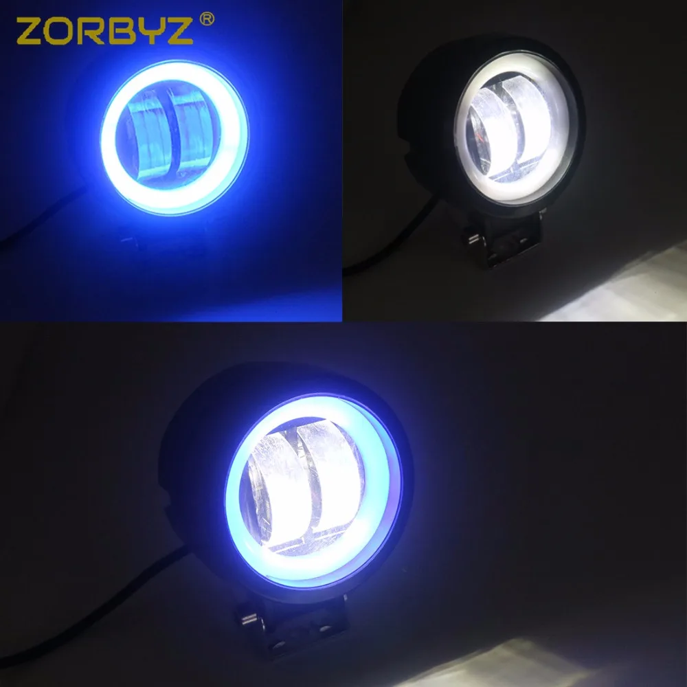 Zorbyz мотоцикл светодиодный пас пятно туман светильник с Ангел глаз светильник для Harley Honda Сузуки Кавасаки на заказ