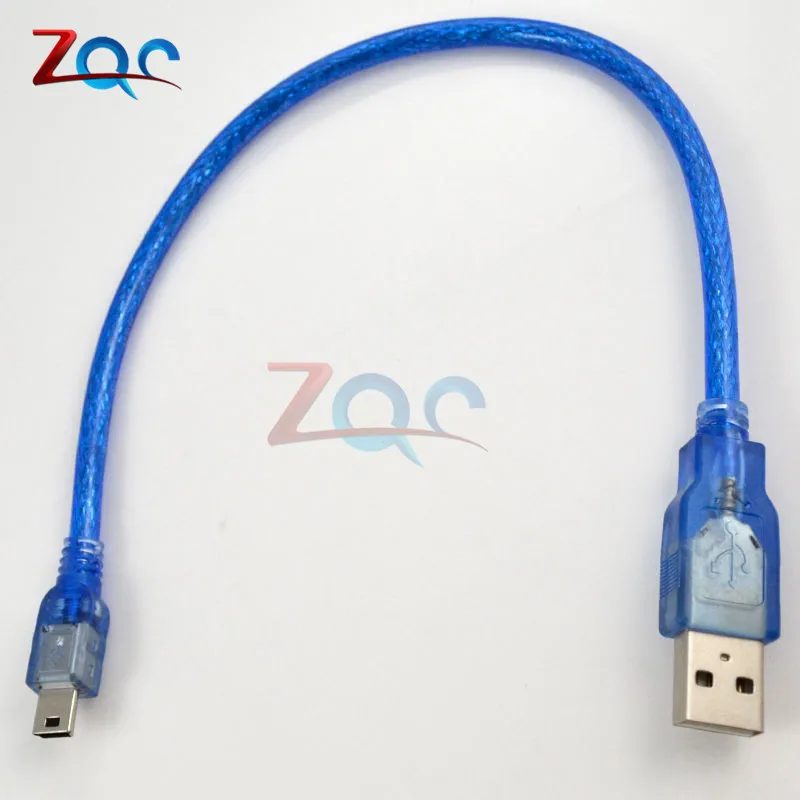 30 см USB 2,0 мужчина к Mini B 5pin Мужской кабель для передачи данных для ПК кабель провода для Arduino MCU Nano 3,0 Pro также для старого мобильного телефона