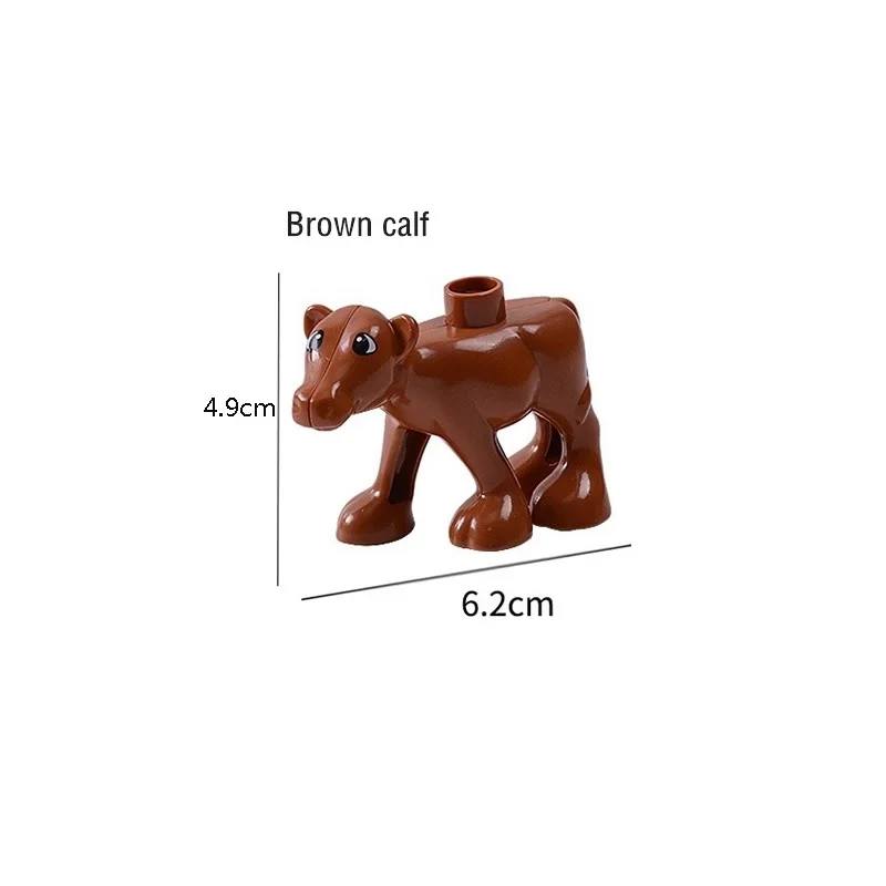 brown calf Животные модели серии Фигурки большие Кирпичи Строительные животные мир совместим с Duploed блоки детские развивающие игрушки Детский подарок - Цвет: brown calf