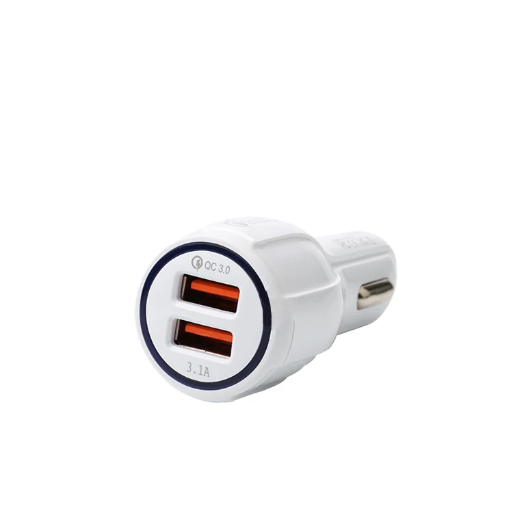 2 зарядных порта USB для автомобиля зарядное устройство 3.1A Quick Charge 3 0 Быстрая