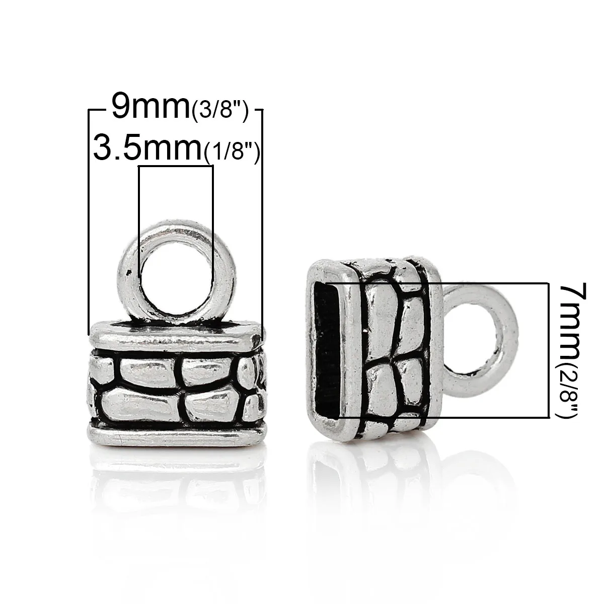 DoreenBeads Цинковое ожерелье из металлического сплава наконечники прямоугольные