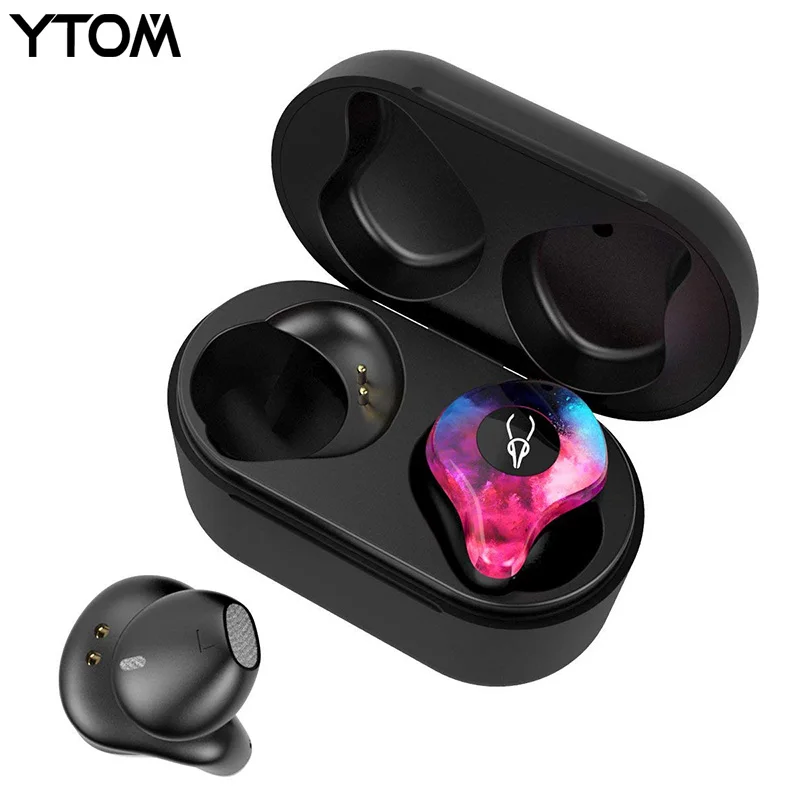 Топ 3D Звездное небо луна ночь bluetooth 5 0 наушники TWS беспроводные красочные для IOS