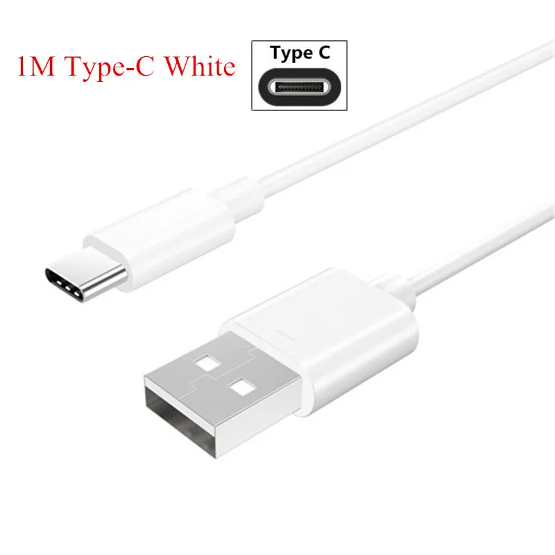 1m White Type C ЕС зарядное устройство быстрый кабель для huawei Y7 Y6 Y5 Prime P9 P10 Honor 10 9 Lite 7C 7A Pro 8X 8C P Smart type c Micro USB - Тип штекера: 1m White Type C