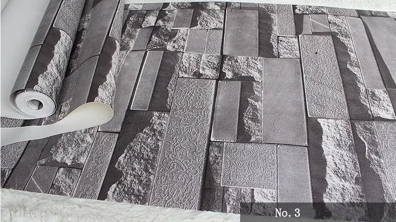 Современные сложенные кирпичные 3d каменные обои рулон серый кирпич обои из сандалового, черного дерева для гостиной пвх виниловые обои
