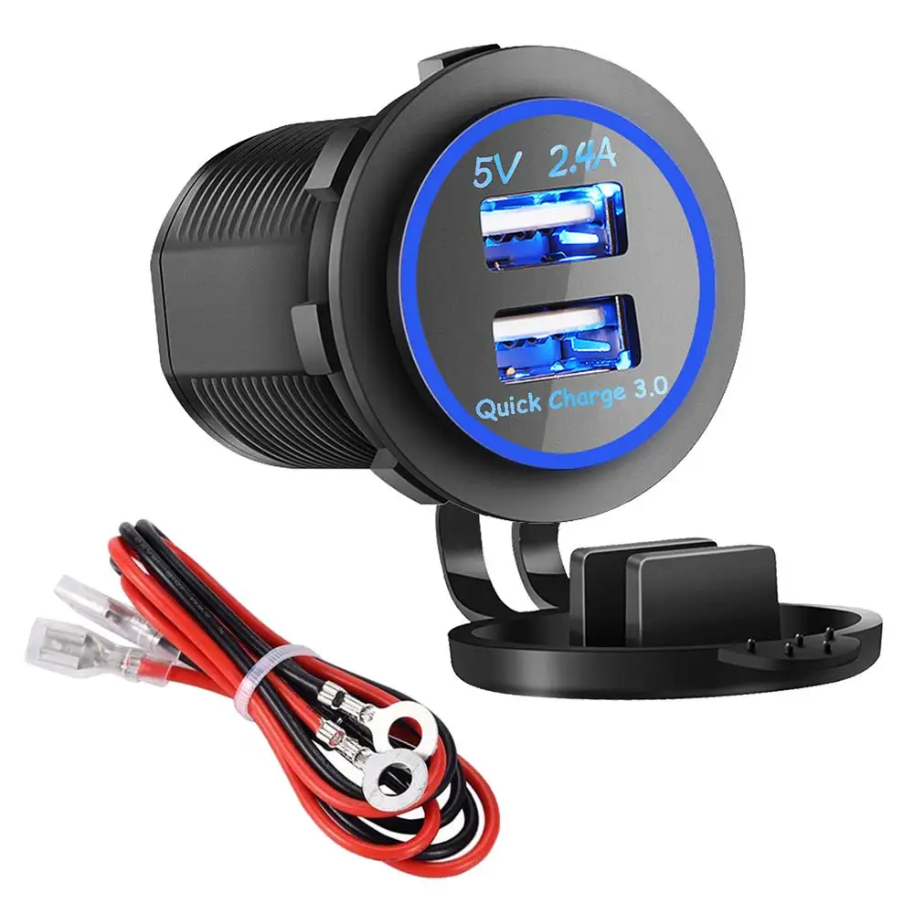 Розетка зарядная с двумя USB портами 12 24 В 3 0 А|Зажигалка| |