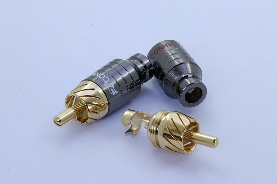 2 шт./1 пара Роскошные пайки RCA разъем Jack разъем динамик аудио выход/вход Адаптер штекер позолоченный разъем для наушников