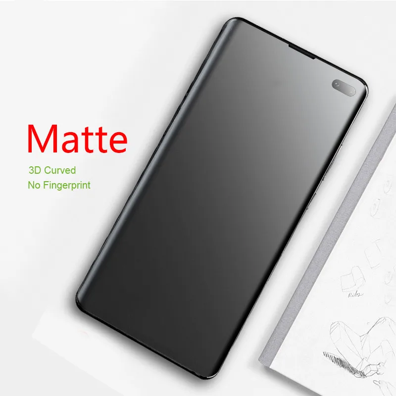 3D закаленное стекло матовая защита экрана для Samsung S10 S9 S8 Plus чехол дружественное
