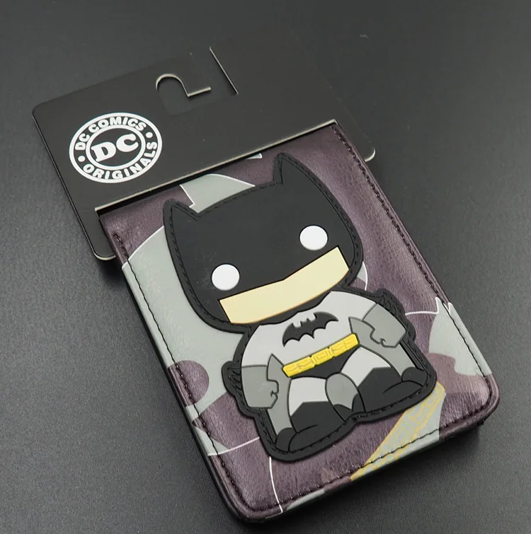 Комиксы DC Marvel Мстители мультфильм кошелек милый Супермен Бэтмен Американский капитан 3D кошелек логотип крутые кошельки для детей подарок - Цвет: batman