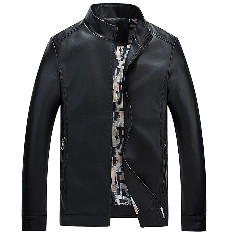 2015 новинка мужские кожаные куртки и пальто тонкий кожаная куртка мотоцикла браун