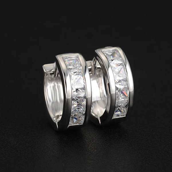 Высокое качество покрытие золото серебро CZ кристалл алмаза циркон серьги