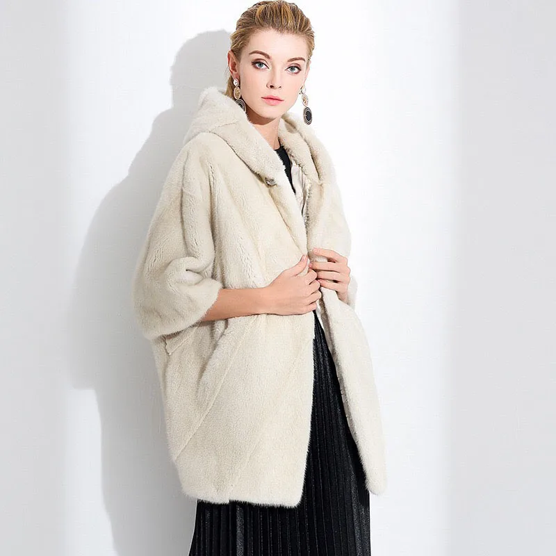 2021 от известного бренда Женские натуральный цвет 100% Шуба из натуральной норки