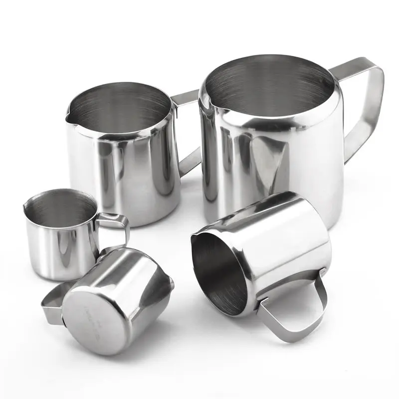 

Stainless Steel Milk Frothing Jug Milk Cream Cup Coffee Creamer Latte Art Pitcher With Spout Durable Kitchen Coffee Accessories