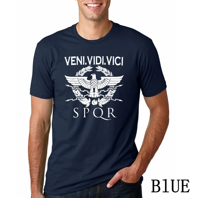 GILAG SPQR Roman Gladiator Imperial Golden Eagle T-Shirt Mens Casual Short O-Neck T Shirt Harajuku Tops Tees | Мужская одежда