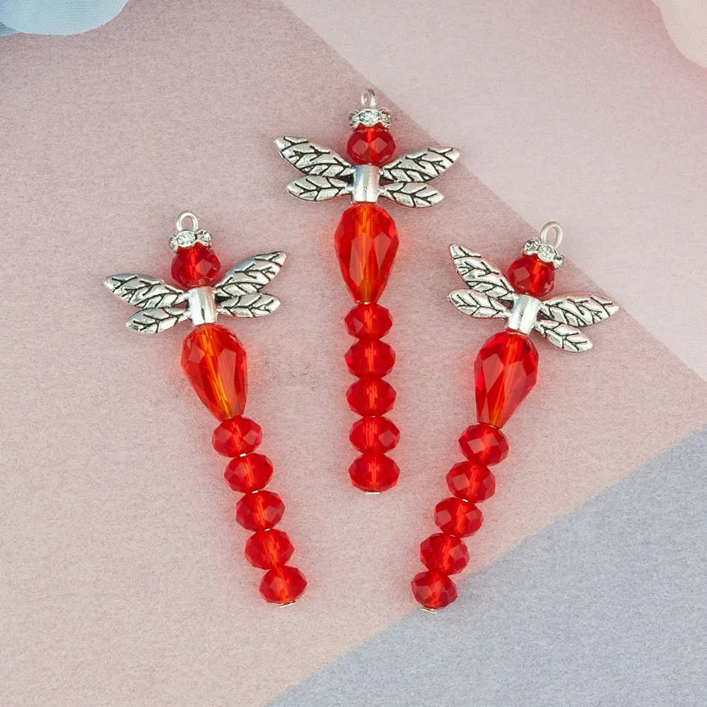 DoreenBeads подвески из сплава и стекла на основе цинка стрекоза животное серебряный