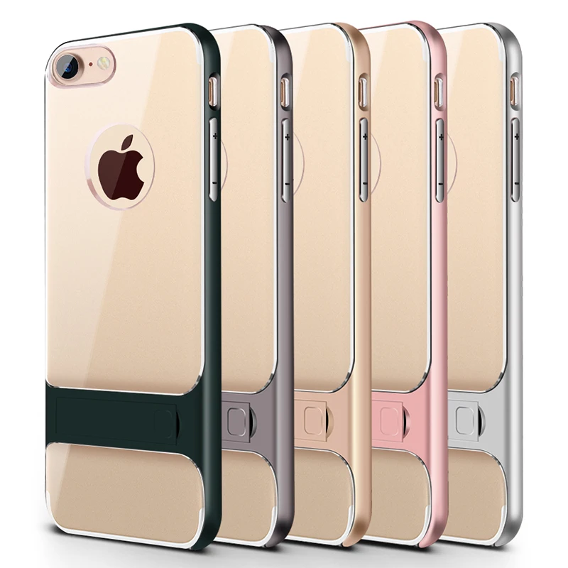2 In 1 Transparent Case for iPhone 7 8 6 6s plus soft TPU + PC Back Cover with Bracket For iphone X 8plus 7plus 6plus 6splus | Мобильные