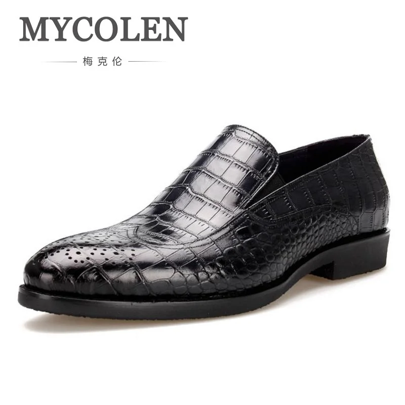 Mycolen 2018 крокодил Для Мужчин's Бизнес Обувь платье бренда острый носок