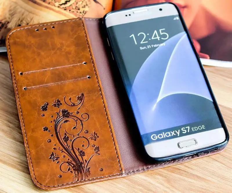 Тисненый Чехол-книжка на магните для Samsung Galaxy Note 9 S9 S8 Plus, кожаный флип-чехол для Samsung S5 S7 S6 S4 S3, сумка для телефона