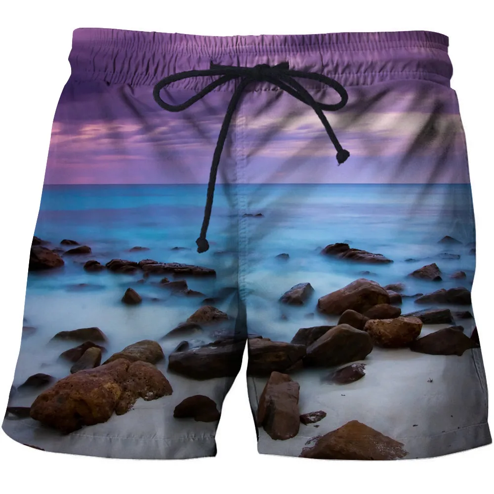 

Beach Stone 3D Print Summer Shorts Masculino Streetwear Men Shorts Shorts Anime Board Short Plage Male Casual Quick