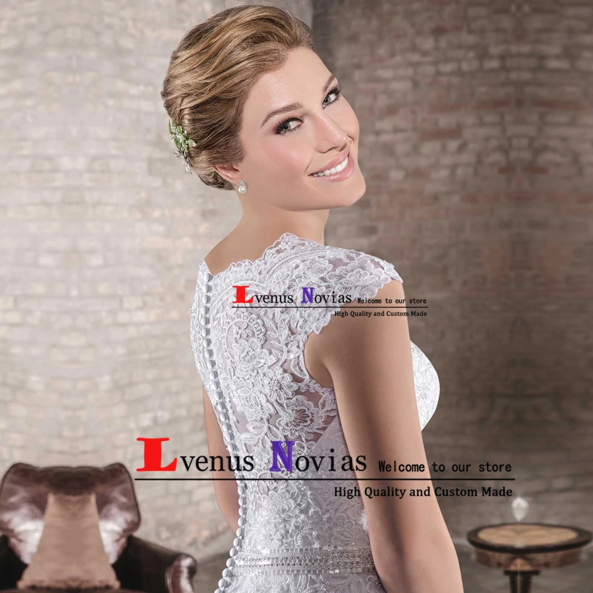 Свадебное платье на заказ Vestido de Noiva романтичное кружевное с бусинами
