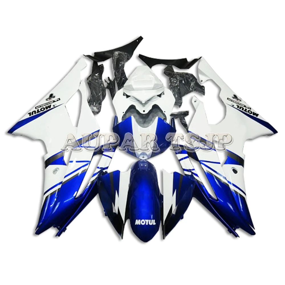 

Fit For Yamaha 2008 09 10 11 12 13 2014 15 2016 YZF-600 R6 ABS Injection Cowlings Plastic Blue With White Lowers Bike Panels