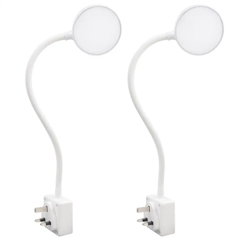 UK Plug 2 Lamps Светодиодный настенный светильник с регулируемой яркостью, прикроватный ночник с поворотным кронштейном, с розеткой, 4 Вт, 350лм, натуральный белый светильник ing 5000K - Цвет абажура: UK Plug 2 Lamps