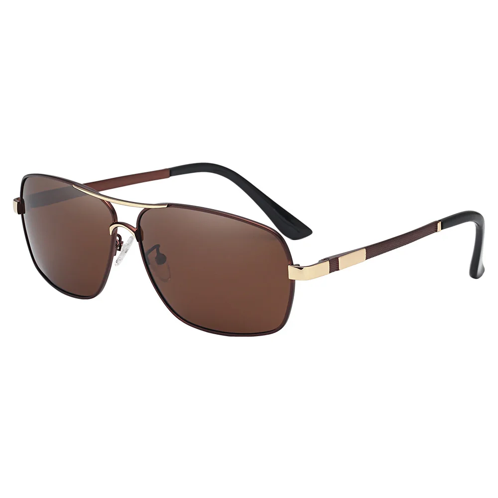 Brown gold Brown Raydem, новинка, поляризованные солнцезащитные очки, мужские, сплав, черная оправа, для вождения, рыбалки, мужские солнцезащитные очки, Ретро стиль, покрытие, прямоугольные очки - Цвет линз: Brown gold Brown