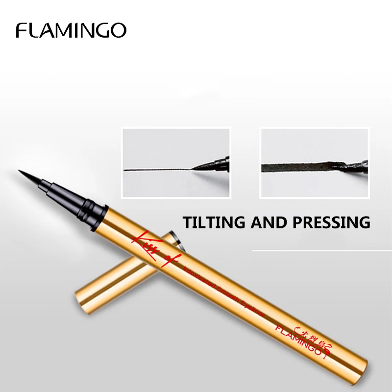 Фламинго подводка для глаз жидкая чёрная подводка для глаз 1 мл подводка для глаз стойкая водостойкая легко носить профессиональный макияж подарок 12130