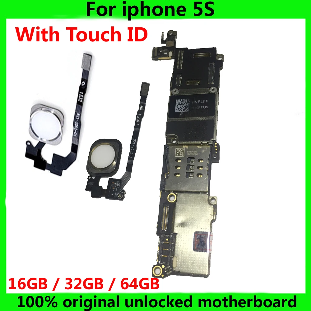 Для iPhone оригинальная материнская плата с/без touch ID 16 ГБ 32 64 разблокированная